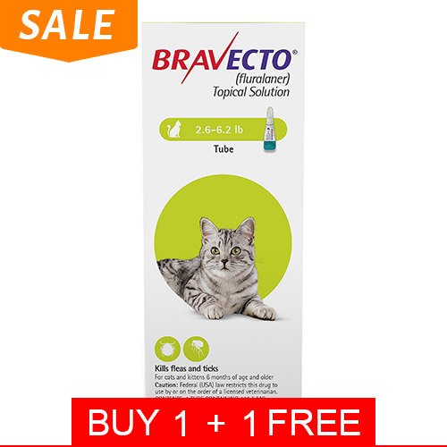 Bravecto Spot-On  for Small Cats 2.6 lbs - 6.2 lbs