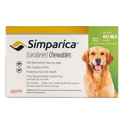 Simparica Chewables for Dogs 44.1-88 lbs (Green)