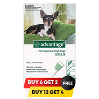 Advantage Small Dogs/ Pups 1-10lbs (Green)