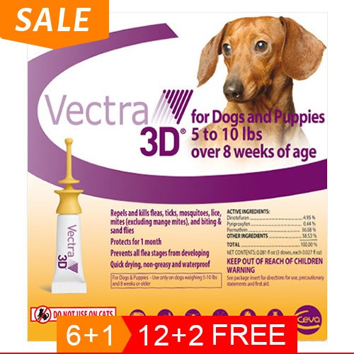 Vectra 3D For Very Small Dogs upto 8lbs