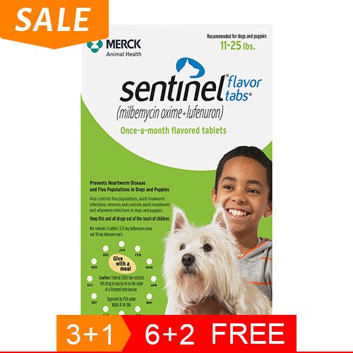 Sentinel For Dogs 11-25 lbs (Green)