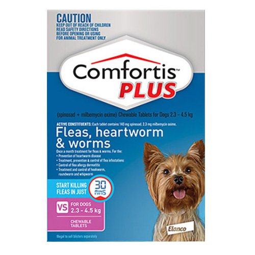 Comfortis Plus (Trifexis) For Very Small Dogs 2.3-4.5 Kg (5 - 10lbs) Pink 