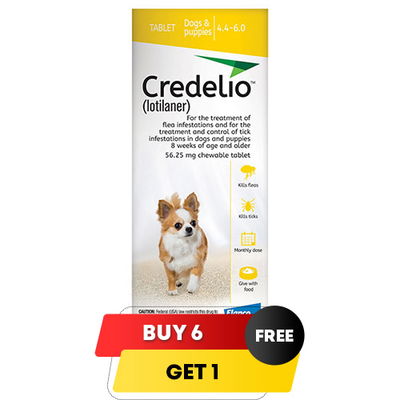 Credelio for Dogs 4.4 to 06 Lbs (56.25 Mg) Yellow