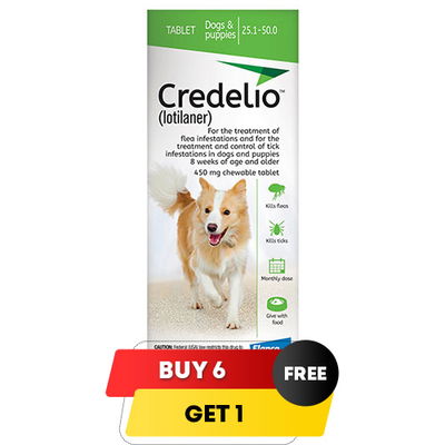 Credelio for Dogs 25 to 50 lbs (450mg) Green