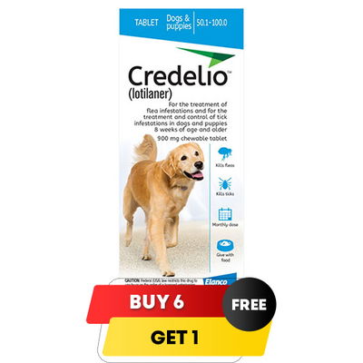 Credelio for Dogs 50 to 100 lbs (900mg) Blue