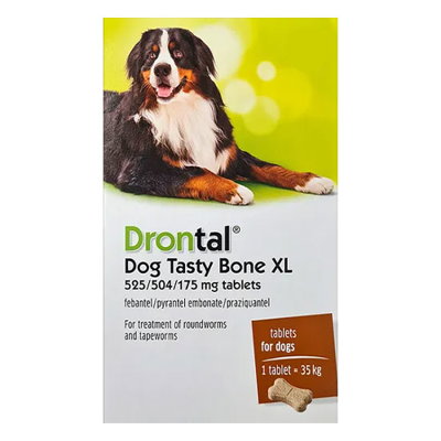 Drontal Plus Chewables For Dogs Up To 35Kg (Red) - 77lbs