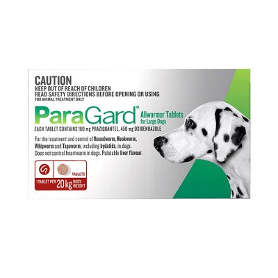 Paragard Allwormer For Large Dogs 20 Kg (44lbs)