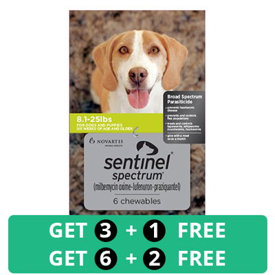 Sentinel Spectrum Green for Dogs 8.1-25 lbs