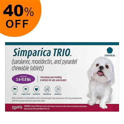Simparica TRIO for Dogs 5.6-11 lbs (Purple)