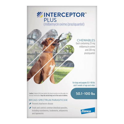 Interceptor Plus Chew (Interceptor Spectrum) For Dogs 50.1- 100lbs (Blue)