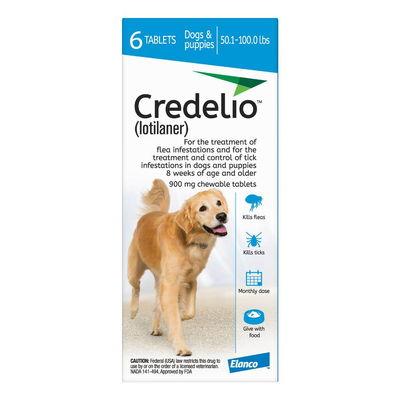 Credelio for Dogs 50 to 100 lbs (900mg) Blue