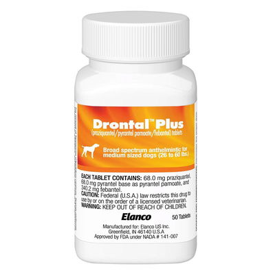 Drontal Plus for Medium Dogs 6lbs - 22lbs (3.1 - 10 Kg)