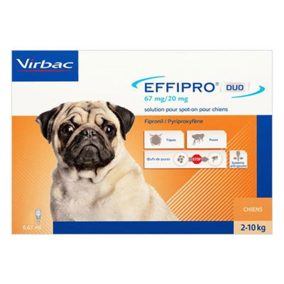 Effipro DUO Spot-On For Small Dogs up to 22 lbs (Orange)