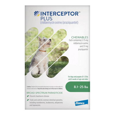 Interceptor Plus Chew (Interceptor Spectrum) For Dogs 8.1 - 25lbs (Green)