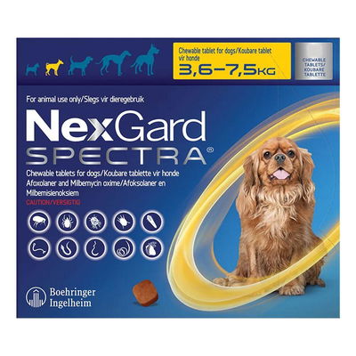 Nexgard Spectra Tab Small Dog 7.7-16.5 lbs Yellow