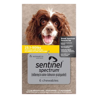 Sentinel Spectrum Yellow for Dogs 25.1-50 lbs